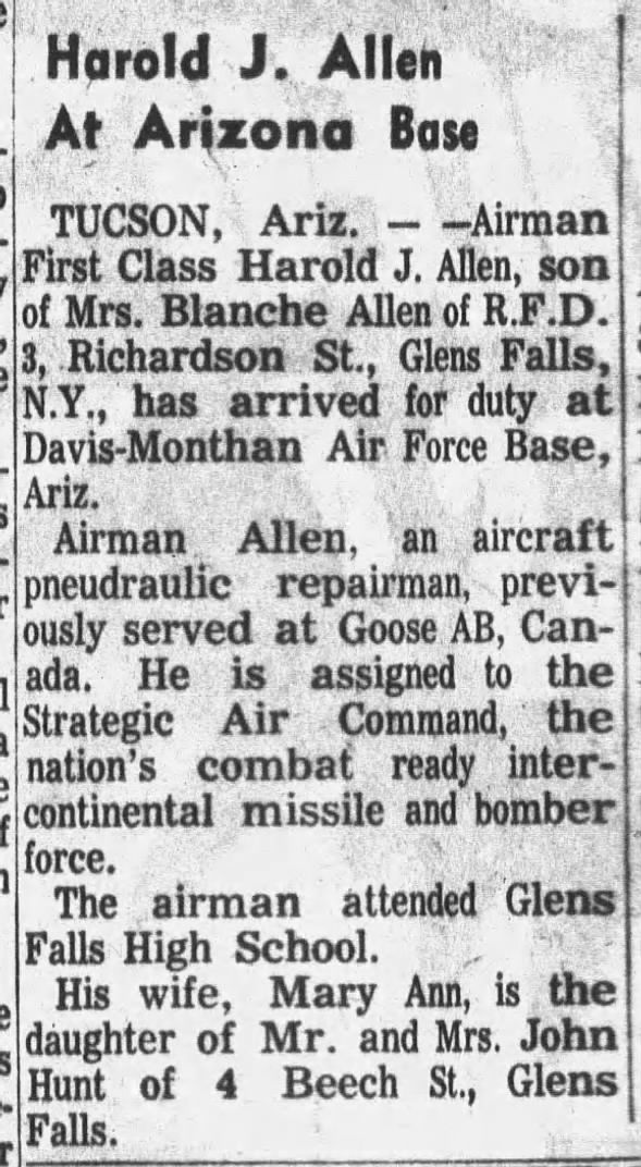 Harold J. Allen Air Force 8 Mar 1966
